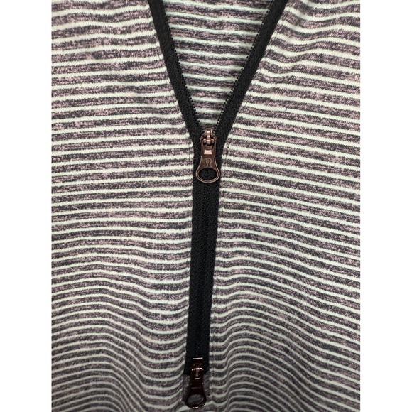Lululemon Striped Quarter Zip Pullover Top Athletic Activewear Size 6 - Picture 5 of 6